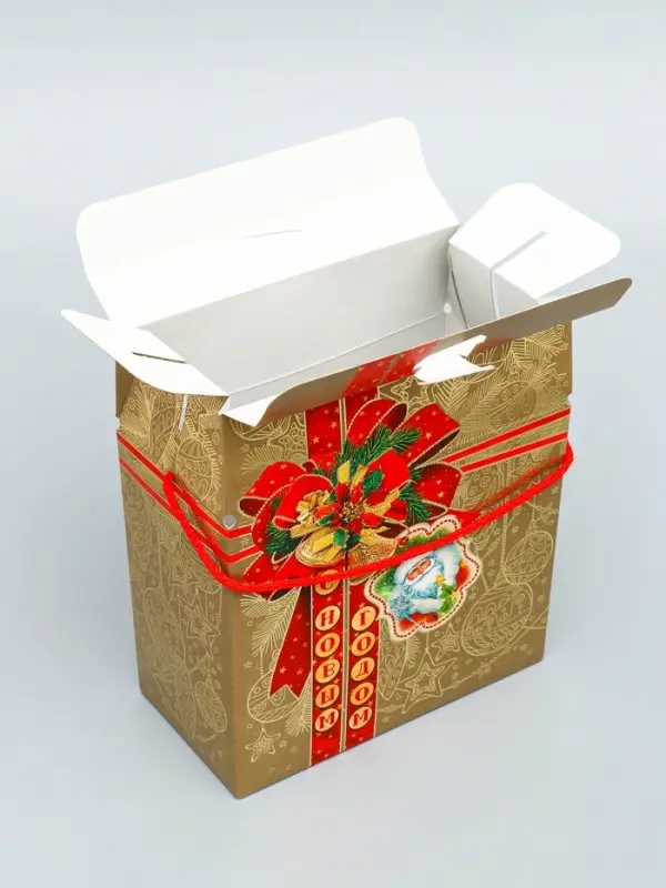 Коробка подарочная новогодняя &laquo;Золотая сумка&raquo; 21.5&times;25.6&times;11 см