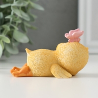 Сувенир полистоун "Спящий утёнок с бабочкой" 8,5х4х5 см