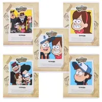 Тетрадь в клетку 24 листа, 5 видов МИКС, обложка мелованный картон, &laquo;Гравити Фолз&raquo;