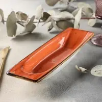 Блюдо керамическое сервировочное &laquo;Сапфир&raquo;, 26&times;7,5&times;3,5 см, цвет оранжевый