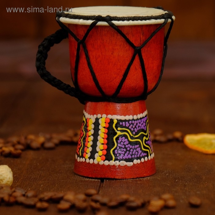 Сувенирный музыкальный инструмент "Барабан Джембе" 8,5х8,5х12 см МИКС