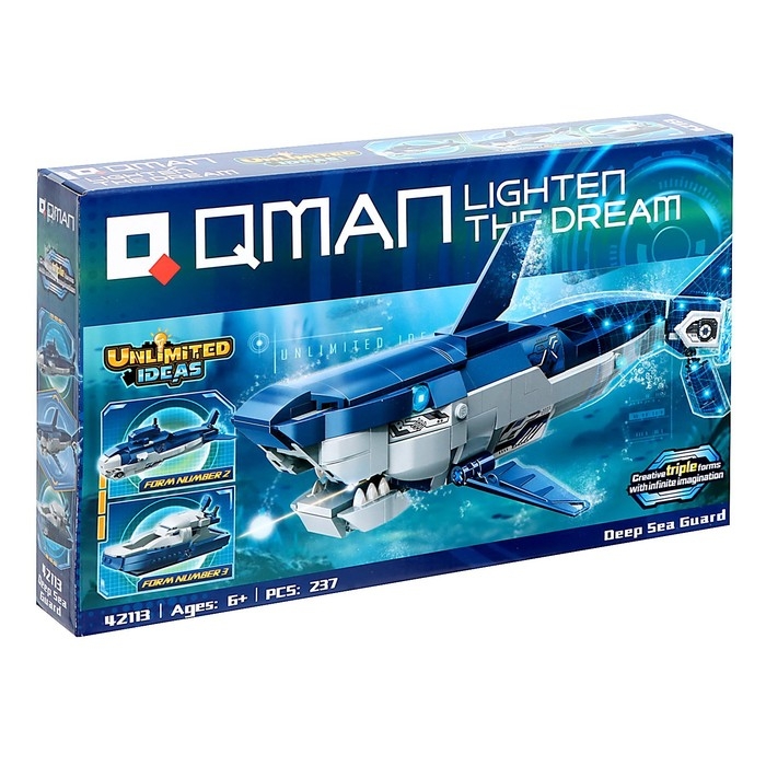 Конструктор Безграничные Идеи &laquo;Акула&raquo;, 3 в 1, 237 деталей