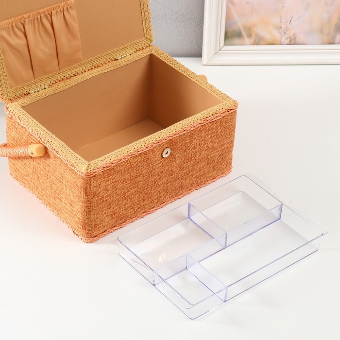 Шкатулка для рукоделия Шкатулка для рукоделия "Зелёно-оранжевая" 19х26х14,5 см