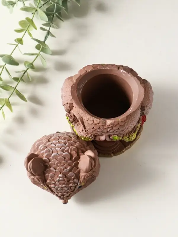 Шкатулка для украшений с крышкой &laquo;Сова Теремок&raquo;, 15&times;10 см, гипс, коричневый с росписью