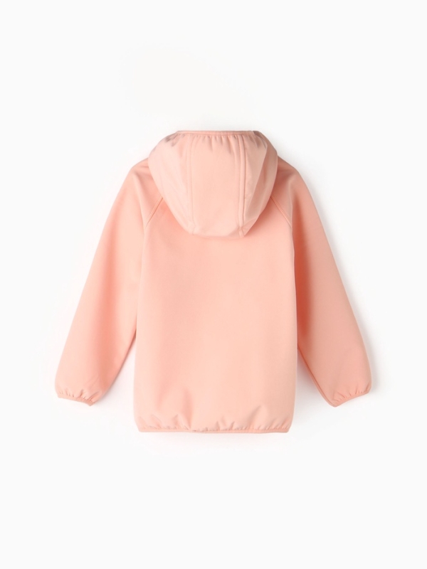 Ветровка демисезонная для девочек MINAKU из Softshell на флисе, непромокаемая, персиковый, рост 128 см
