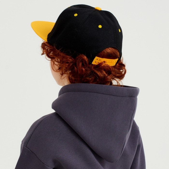 Бейсболка с прямым козырьком для мальчика MINAKU, размер 54, цвет чёрный/жёлтый