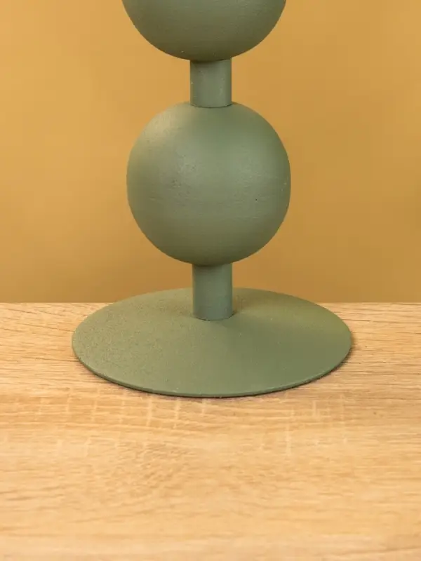 Подсвечник на 1 свечу текстурный "Болотный" с 2 сферами 8,5х8,5х18 см