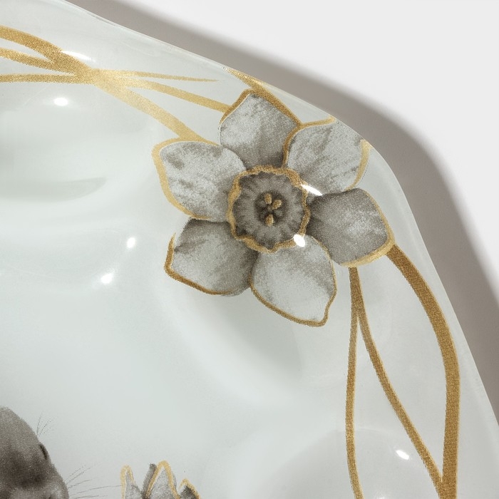 Подставка стеклянная для яиц Доляна &laquo;Кролик&raquo;, 8 ячеек, 22&times;22 см