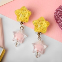 Клипсы детские «Выбражулька» звёзды блестящие, цвет МИКС Клипсы детские «Выбражулька» звёзды блестящие, цвет МИКС