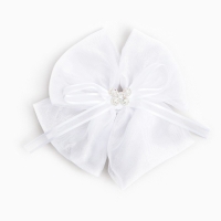 Выпускной. Бант для волос на резинке, белый, 15х14 см, Принцессы Выпускной. Бант для волос на резинке, белый, 15х14 см, Принцессы