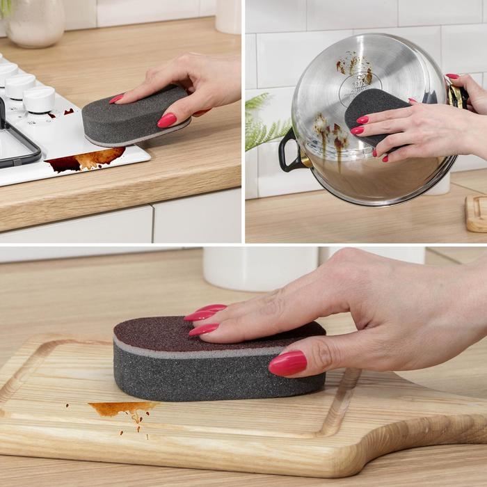 Губка для посуды Доляна &laquo;Чудо-губка&raquo;, чистящая, 12&times;7,5&times;3 см