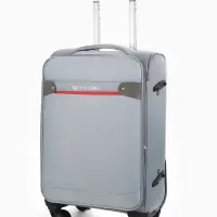 Чемодан 20",Текст,36*25*58,отд на молнии,1 нар/карм, увелич,код замок,4 колеса, т.серый