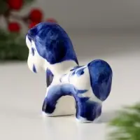 Сувенир Жеребенок, 6х6,5 см, гжель
