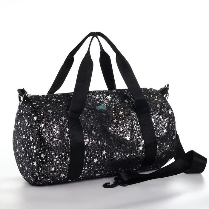 Сумка детская спортивная плюшевая для девочки с блестками &laquo;Звёзды&raquo; чёрный