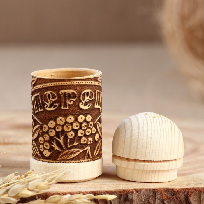 Солонка "Рябинка" (перец), 4х9 см, береста