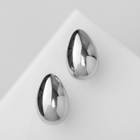 Серьги пластик &laquo;Капля&raquo; структура мах, цвет серебро