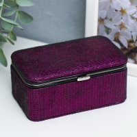 Шкатулка кожзам для украшений "Мелкие квадратики. Фиолет" 6х7х12 см Шкатулка кожзам для украшений "Мелкие квадратики. Фиолет" 6х7х12 см