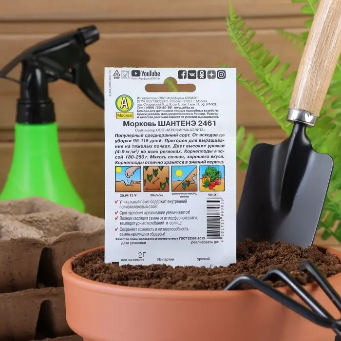 Семена Морковь &laquo;Шантенэ 2461&raquo;, 2 г, &laquo;Аэлита&raquo;