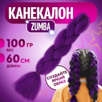 ZUMBA Канекалон однотонный, гофрированный, 60 см, 100 гр, цвет фиолетовый(#AY35) ZUMBA Канекалон однотонный, гофрированный, 60 см, 100 гр, цвет фиолетовый(#AY35)