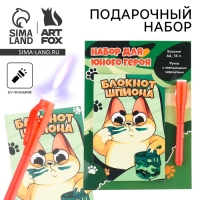 Подарочный набор: ручка с невидимыми чернилами и блокнот А6, 16 л &laquo;Кот&raquo;