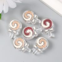 Набор бусин пластик "Кофейный аромат, Леденец на палочке" глянец набор 6 шт 1,8х2,8х0,9 см