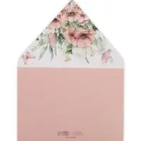 Конверт для денег с открыткой и наклейкой &laquo;Нежные цветы&raquo;, тиснение, акварельный картон, 16 х 11 см