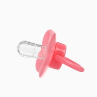 Пустышка классическая, с держателем, +0мес., цвет розовый