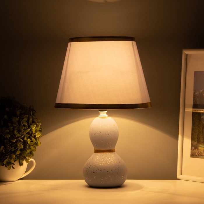 Лампа настольная "Изгиб" 1х40Вт Е14 серый/золото 22,5х22,5х35см