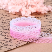 Кружево капроновое &laquo;Градиент&raquo;, 28 мм &times; 10 &plusmn; 1 м, цвет розовый/сиреневый №6