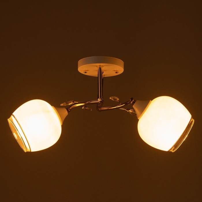 Люстра потолочная Кимберли 2хE27 40Вт Золото, белый Люстра потолочная Кимберли 2хE27 40Вт Золото, белый