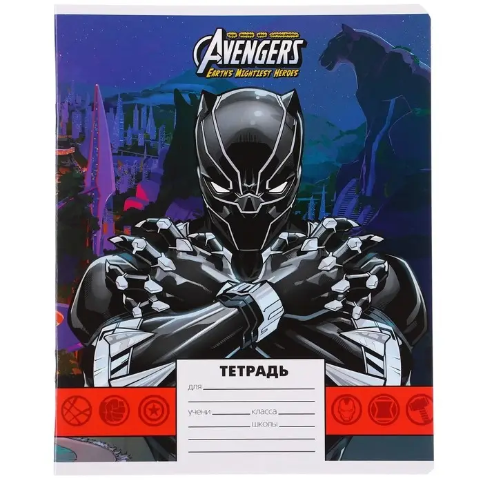 Тетрадь в клетку 24 листа, 5 видов МИКС, обложка мелованная бумага, &laquo;Человек-паук&raquo;