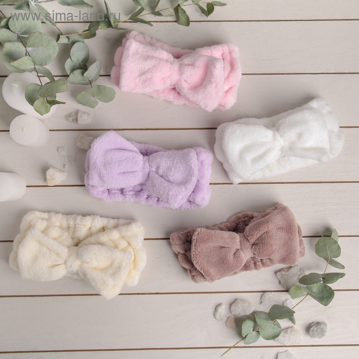 Повязка для умывания &laquo;Бантик&raquo;, цвет МИКС