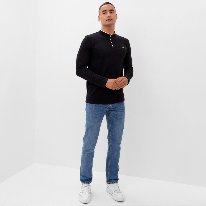 Футболка с дл. рукавом мужская MINAKU цвет черный, р-р 44 Футболка с дл. рукавом мужская MINAKU цвет черный, р-р 44