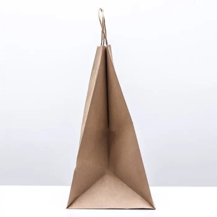 Пакет бумажный крафт 90 г/м&sup2;, круглая ручка 32&times;20&times;37 см