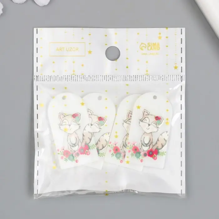 Декор для творчества акрил "Енотик в цветах" 0,2х2,1х3,9 см