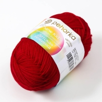 Пряжа для вязания спицами, крючком &laquo;Пехорский текстиль. Детская новинка&raquo;, 100% акрил, 200 м/50 г, (363 св. вишня)