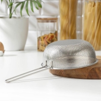 Дуршлаг &laquo;Марко&raquo;, d=19 см, 37,5 х19,5 х 7 см, длинная ручка, нержавеющая сталь, хромированный