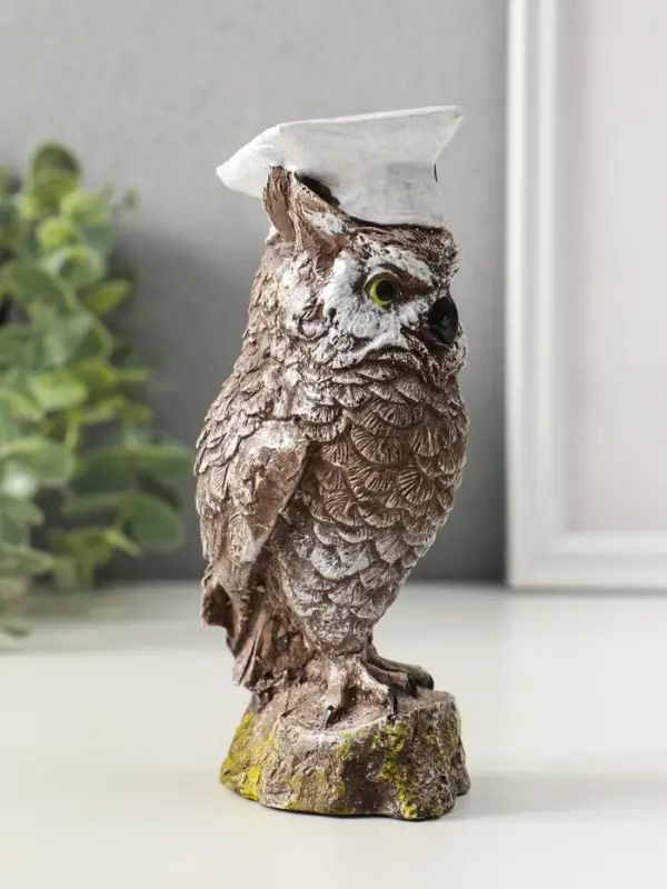 Фигура "Филин ученый", высота 14 см, коричневый