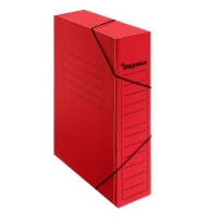 Папка архивная на резинках Calligrata, микрогофрокартон, 75 мм, до 700 л, красный