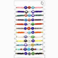 Браслет-оберег &laquo;Глазик&raquo; ассорти (неделимая фасовка 12 шт., цена за шт.), цветной в серебре