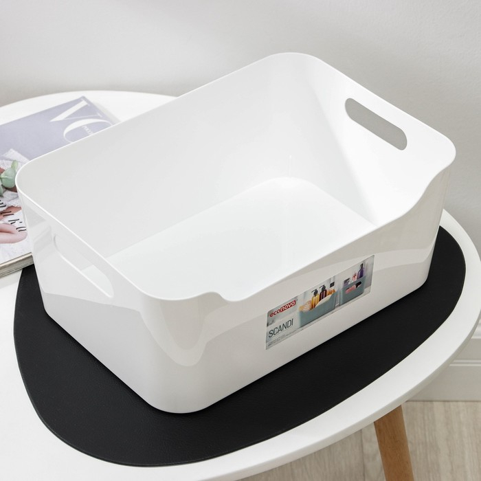 Корзина для хранения Scandi, 10 л, 34&times;24&times;14 см, цвет белый