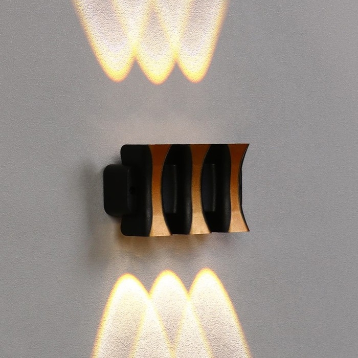 Светильник фасадный &laquo;Элегант&raquo;, FSD-042, 6 Вт, 3000К, 3 луча, IP65, 220 В, пластик, черный