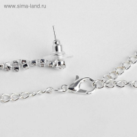 Набор 2 предмета: серьги, колье &laquo;Листопад&raquo; капли, цвет чёрно-белый в серебре, 45 см