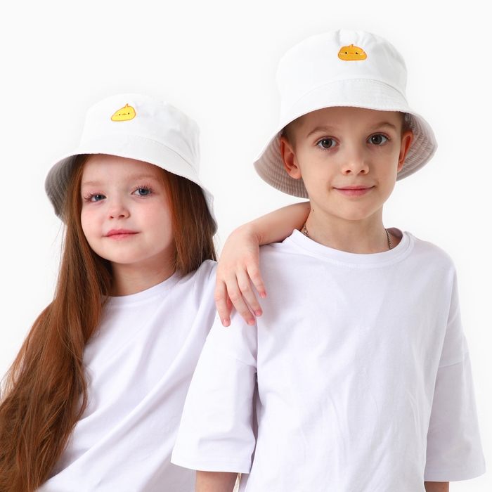 Панама детская для девочки &laquo;Цыпленок&raquo;, цвет белый, р-р 54