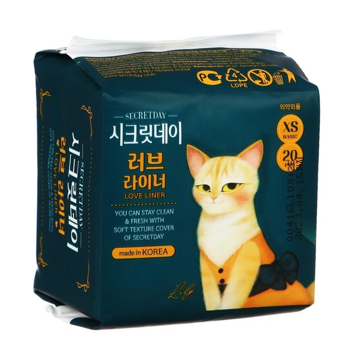 Прокладки ежедневные &laquo;Secret Day Love Liner&raquo;, ультратонкие, дышащие, органические, 20 шт.