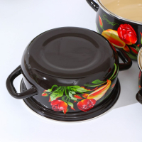 Набор эмалированных кастрюль «Грациозный», 3 предмета: 1,5 л, 2 л, 3 л, индукция Набор эмалированных кастрюль «Грациозный», 3 предмета: 1,5 л, 2 л, 3 л, индукция