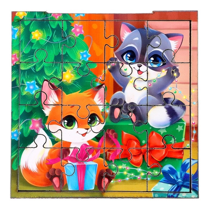 Деревянный пазл &laquo;Новый год! Весёлый праздник&raquo;