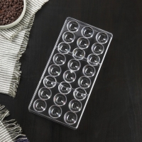 Форма для конфет и шоколада KONFINETTA &laquo;Полусфера&raquo;, 27,5&times;13,5 см, 24 ячейки 3&times;3 см, цвет прозрачный