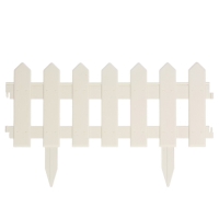 Ограждение декоративное, 30 &times; 196 см, 4 секции, пластик, белое, &laquo;Палисадник&raquo;