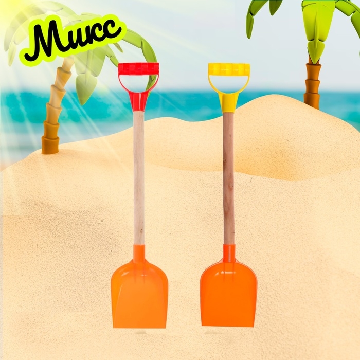 Лопатка с деревянной ручкой 56 см, МИКС Лопатка с деревянной ручкой 56 см, МИКС